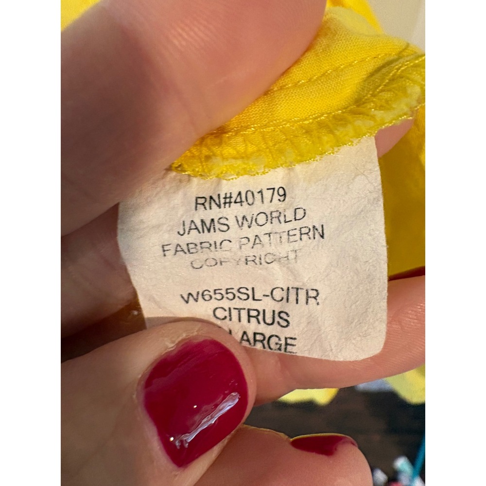 Jams World Tank Top Yellow Citrus Rayon Scoop Neck Sleeveless XL - Picture 6 of 6